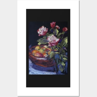 Redgum fruit bowl & roses Posters and Art